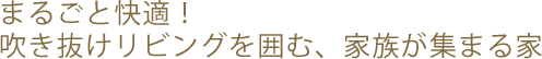 まるごと快適!吹き抜けリビングを囲む、家族が集まる家