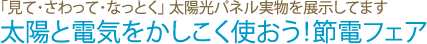 太陽と電気をかしこく使おう！節電フェア